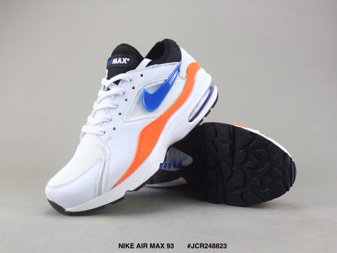 Nike Air Max 93 White Orange Blue Shoes - Click Image to Close